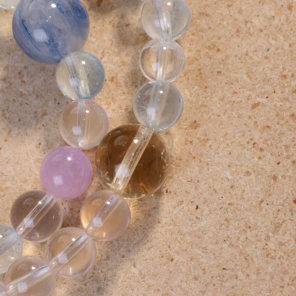 Clear Quartz, Aquamarine & Blue Kyanite Multi-Stone Crystal Bracelet — Love & Emotional Healing, Intuition & Calm & Clear Communication (Model SJG206) image 6