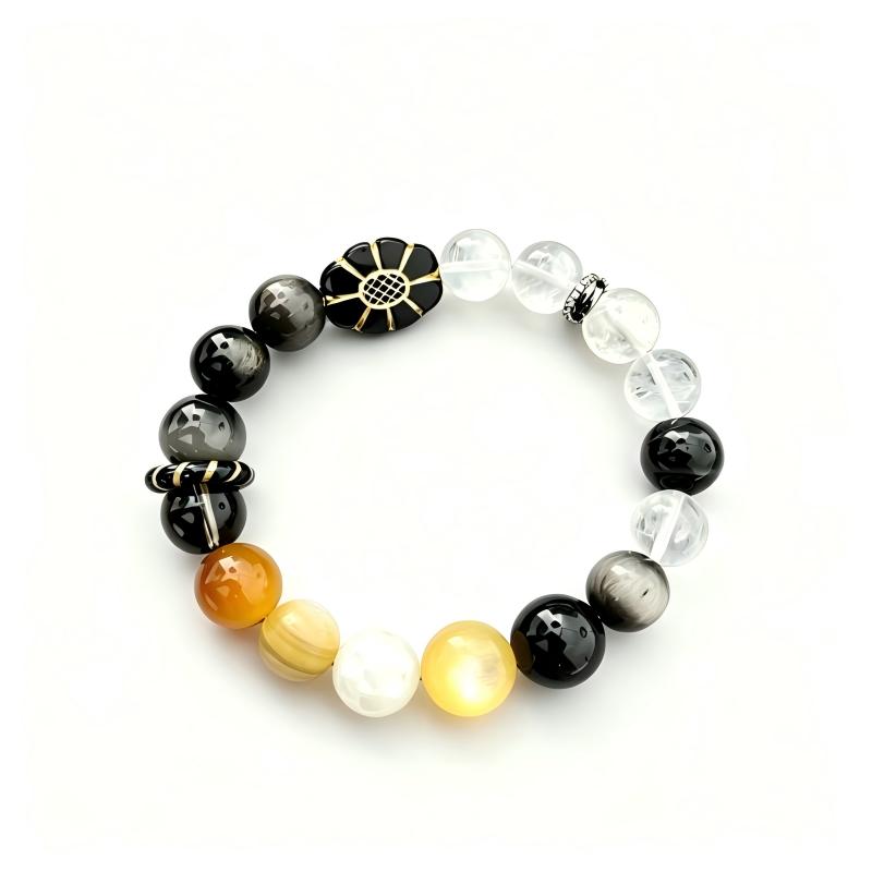 Billie Jean “Moonwalk” Wealth & Protection Bracelet - Handmade Crystal Bracelet | XIDU DIY - Front View