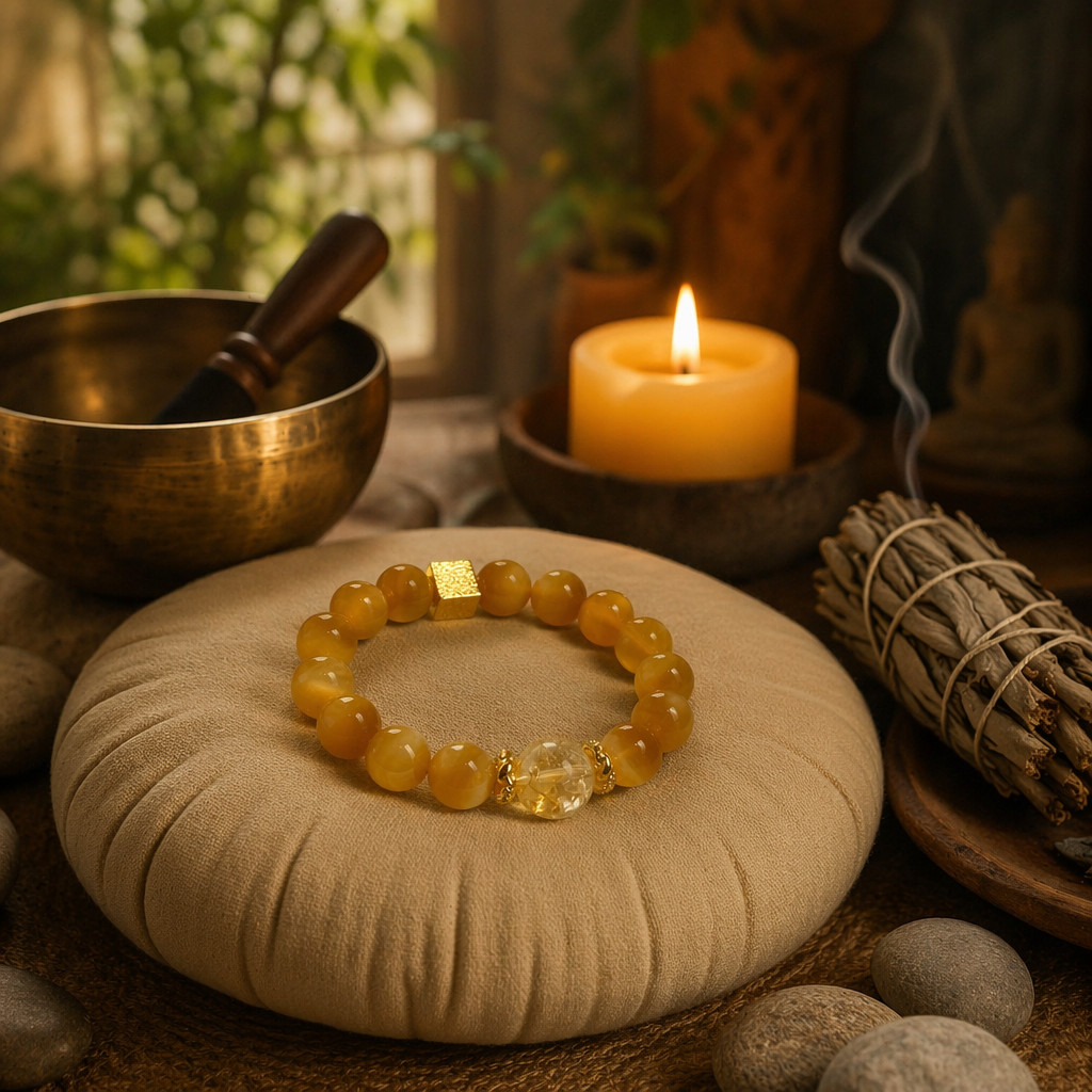 Gilded Years Healing Crystal Bracelet | Golden Tiger Eye Rainbow Citrine Yellow Fluorite Wealth Confidence Energy Jewelry | Natural Stone Beaded Bracelet for Men Women(SJG016)