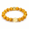 Gilded Years Healing Crystal Bracelet | Golden Tiger Eye Rainbow Citrine Yellow Fluorite Wealth Confidence Energy Jewelry | Natural Stone Beaded Bracelet for Men Women(SJG016)